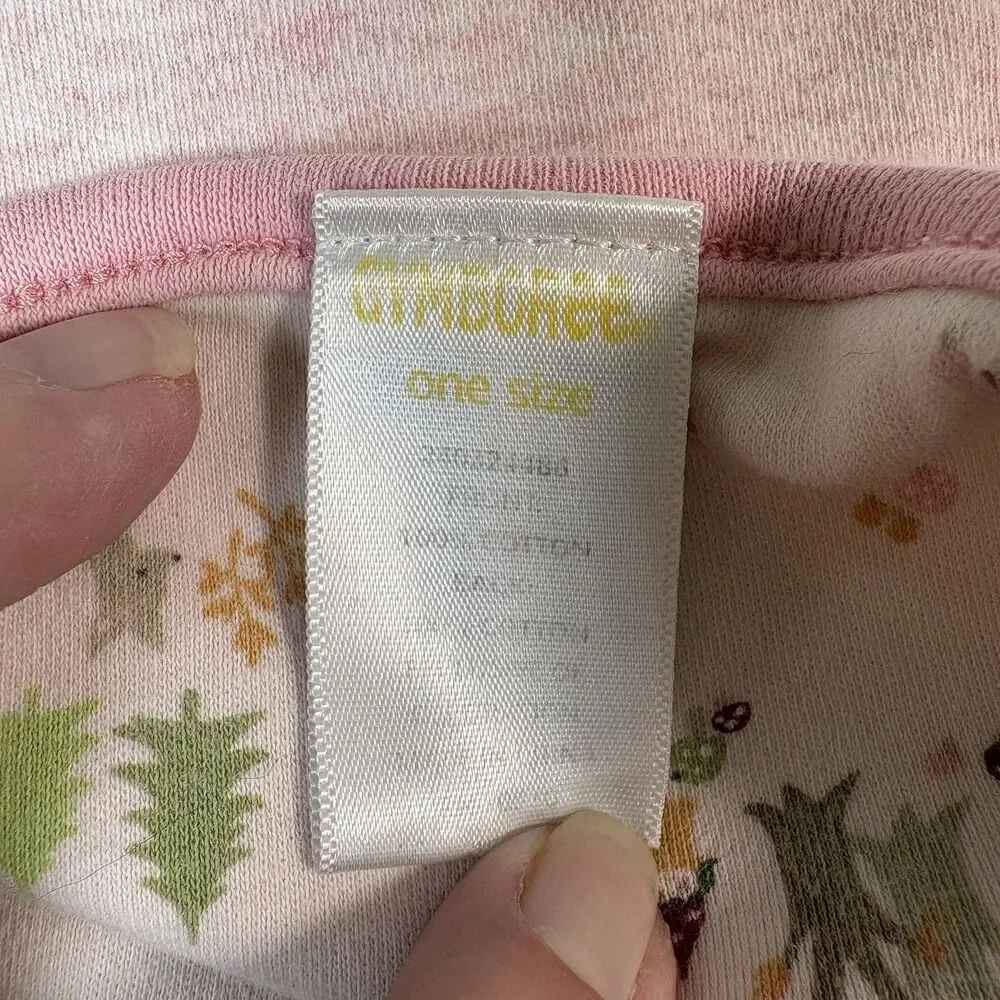 Vintage 2007 Baby Girl Gymboree Autumn Forest Blanket Pink Deer Woodland Gnome